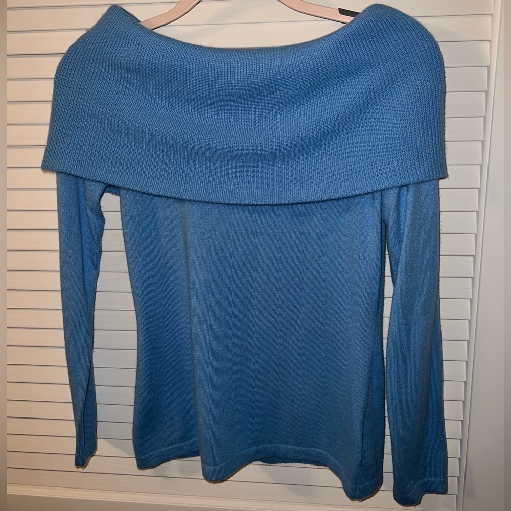 Lilly Pulitzer Blue Christin Off-The-Shoulder Sweater Size Small